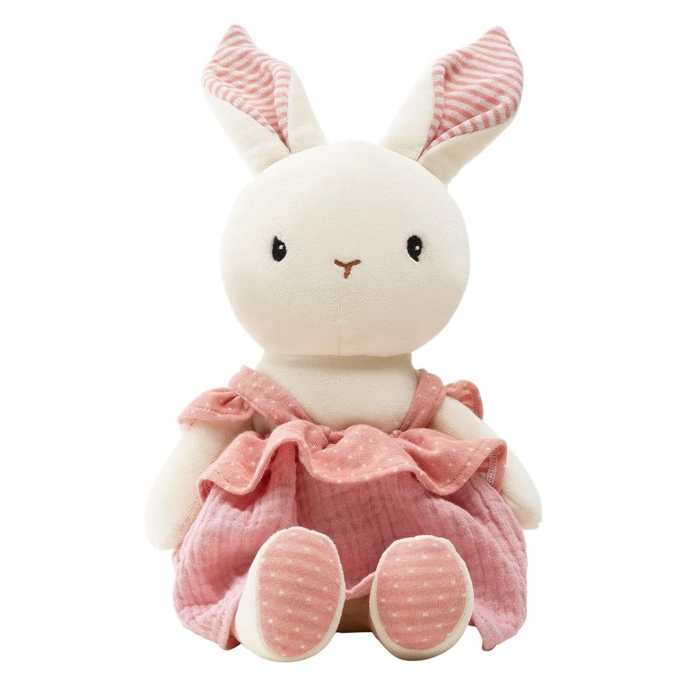 CUDDLE CORNER Bunny Stuffed Animal Organic Cotton Baby Plush Toys, 7