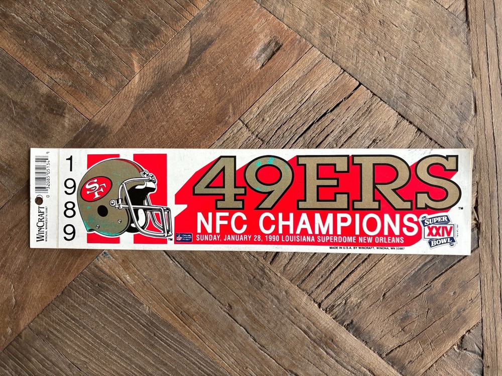 1989 San Francisco 49ers NFC Champions Bumper Sticker