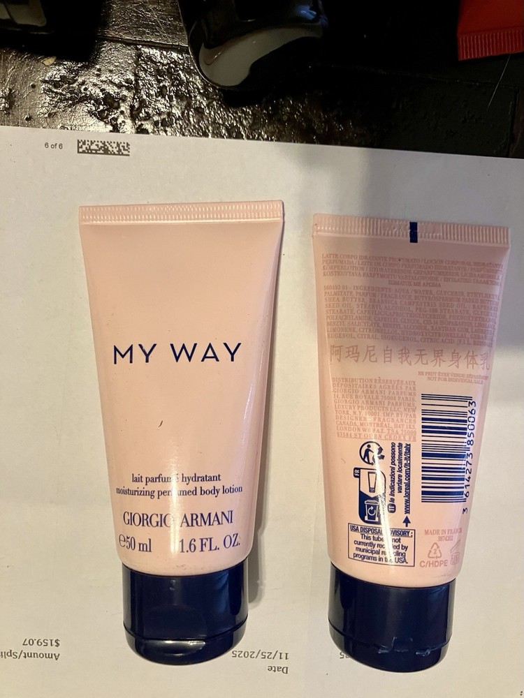 Giorgio Armani My Way Moisturizing Perfumed Body Lotion 1.6.oz/50ml X 2