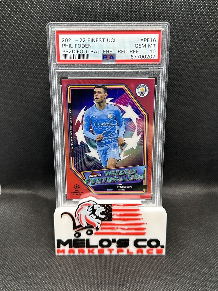 2021-22 Topps UEFA Finest Phil Foden Red SP #/5 Prized Footballers Man City