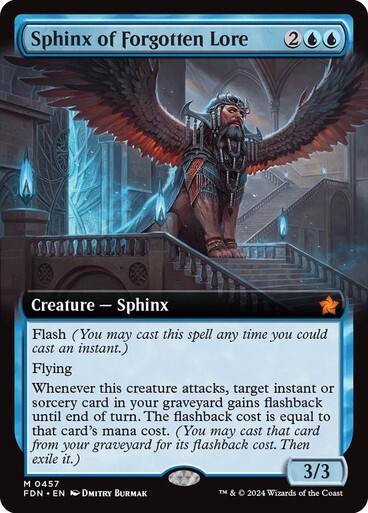 Sphinx of Forgotten Lore Extended Art 457 Non-Foil NM MTG Foundations Magic Card