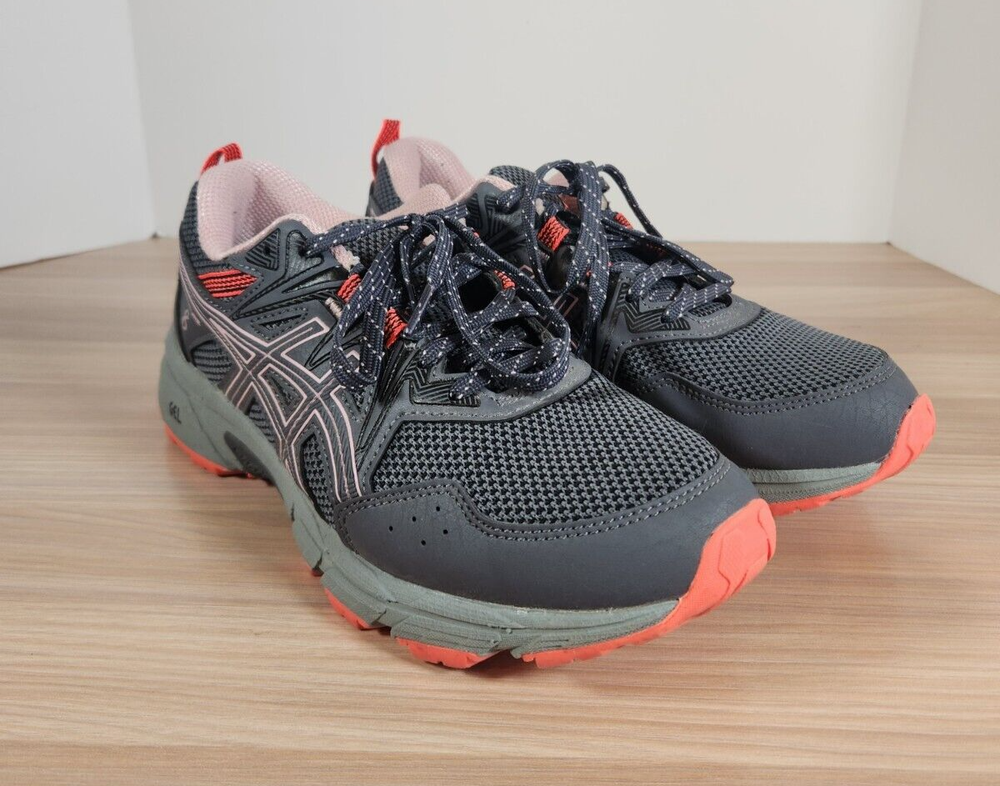 ASICS Gel-Venture 8 Running Shoes Women’s Sz 7 Grey Peach Trail Hiking 1012A708