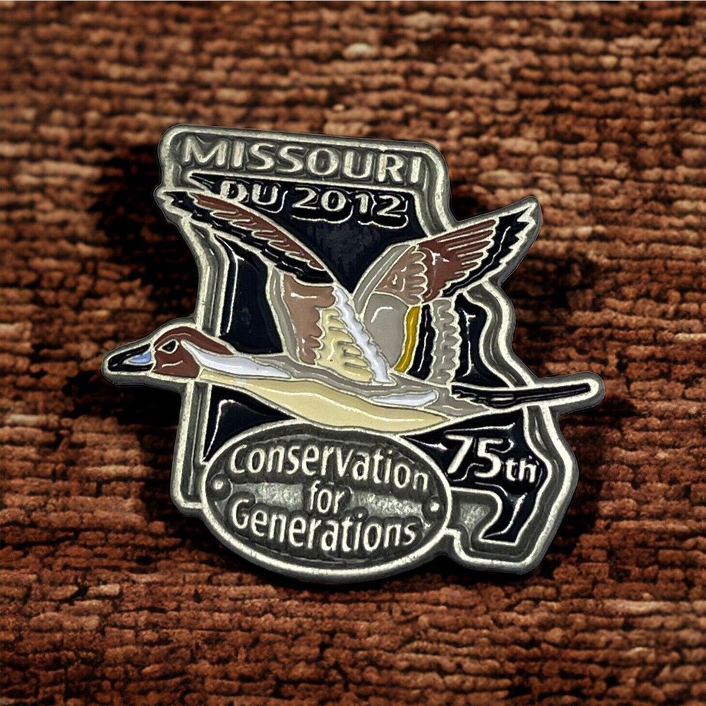 Missouri Conservation Hat Pin 2012 For Generations 75th Anniversary Flying Duck