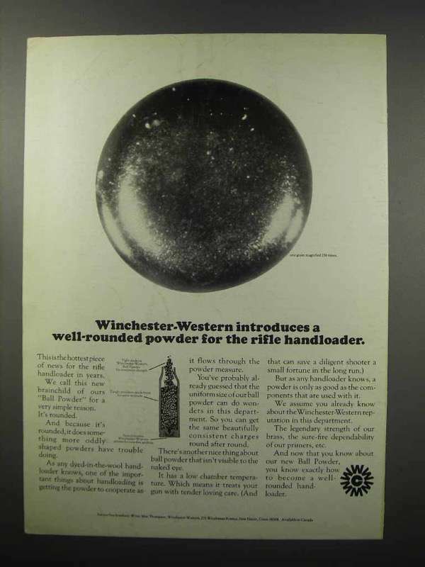 1968 Winchester Western Ball Powder Ad - Well-Rounded