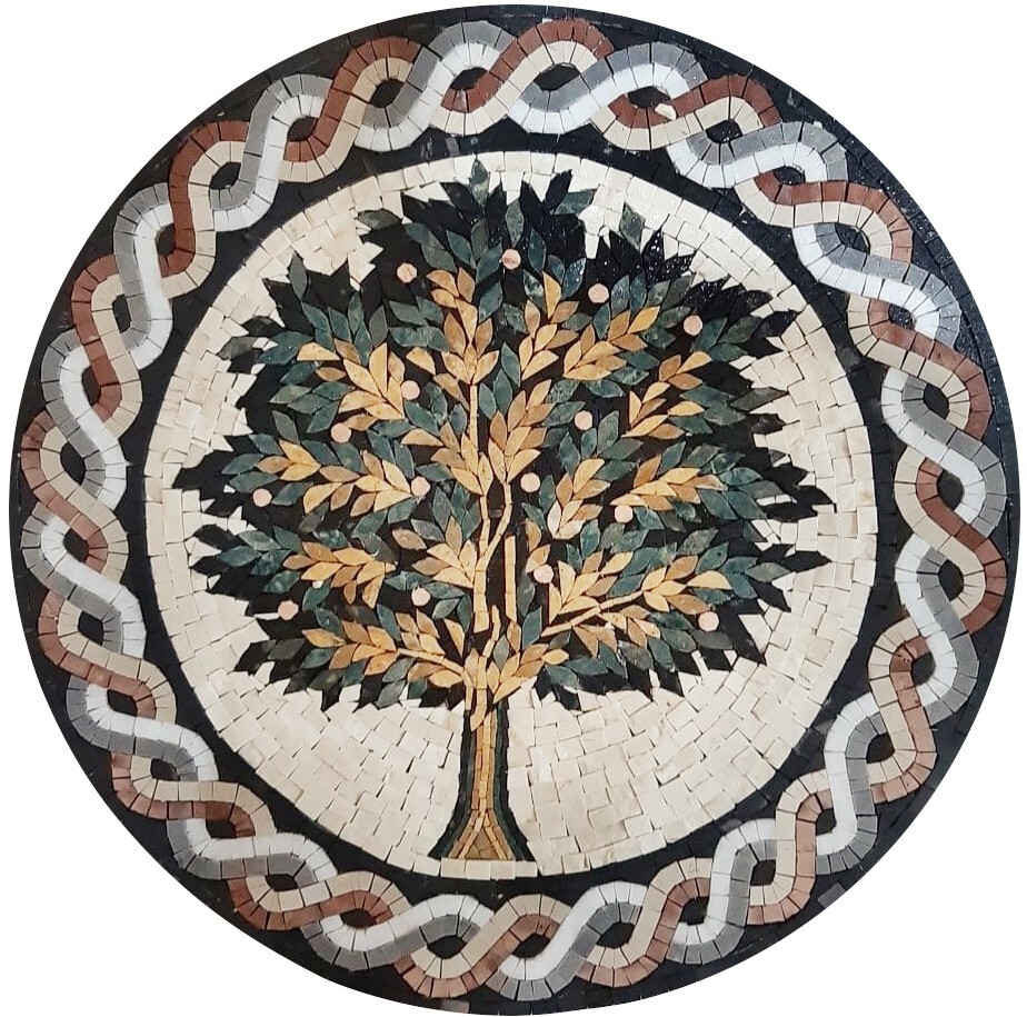 Tree of Life Handmade Marble Mosaic Tile for Kitchen Backsplash