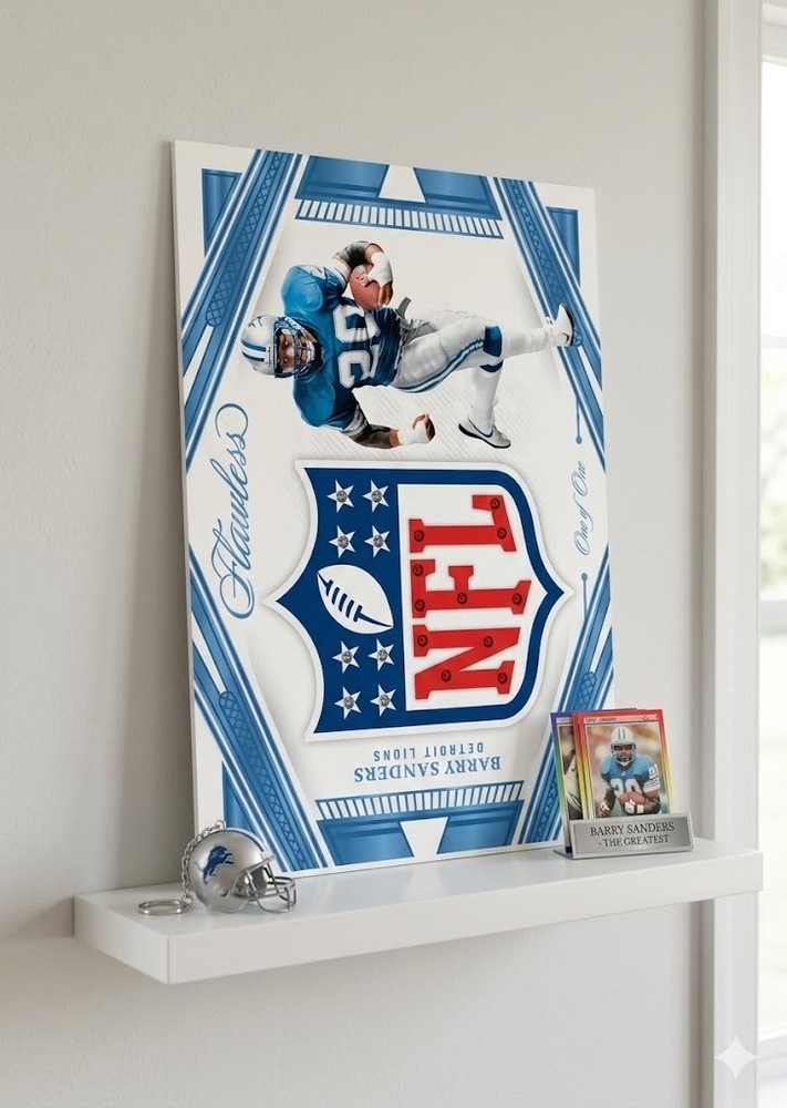 Barry Sanders Flawless NFL Shield Gems 12x17 Poster