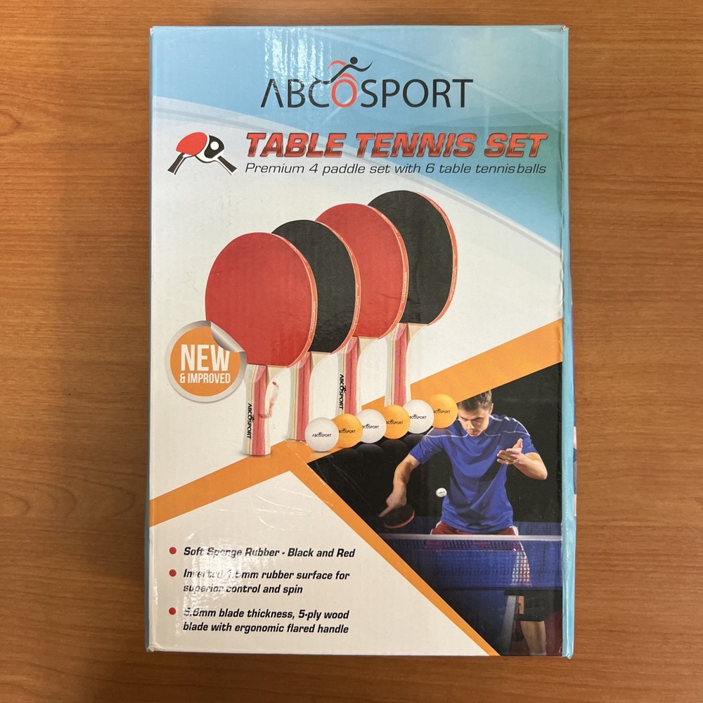 ABCO SPORT Table Tennis Set with 4 Paddles and 6 Balls-image