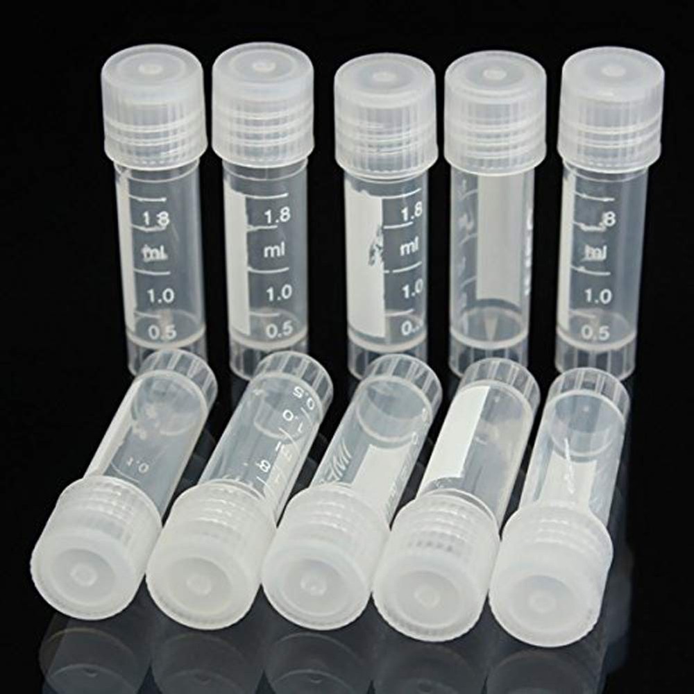 CynKen 20pcs 2ml Graduated Plastic Cryovial Cryogenic Vial Tube Self...