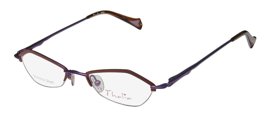 NEW THALIA BESO EYEGLASSES BROWN HALF-RIM DESIGNER WOMENS 46-18-135 METAL BR