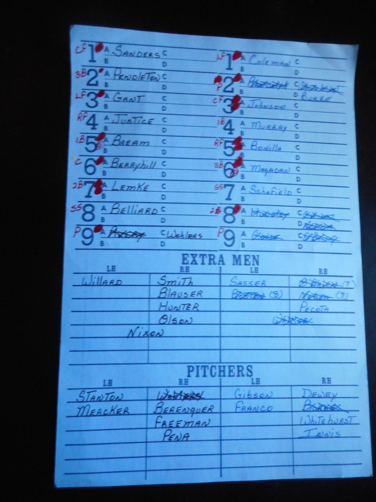 *     NYYankees/Pittsburgh Dugout line up card vintage