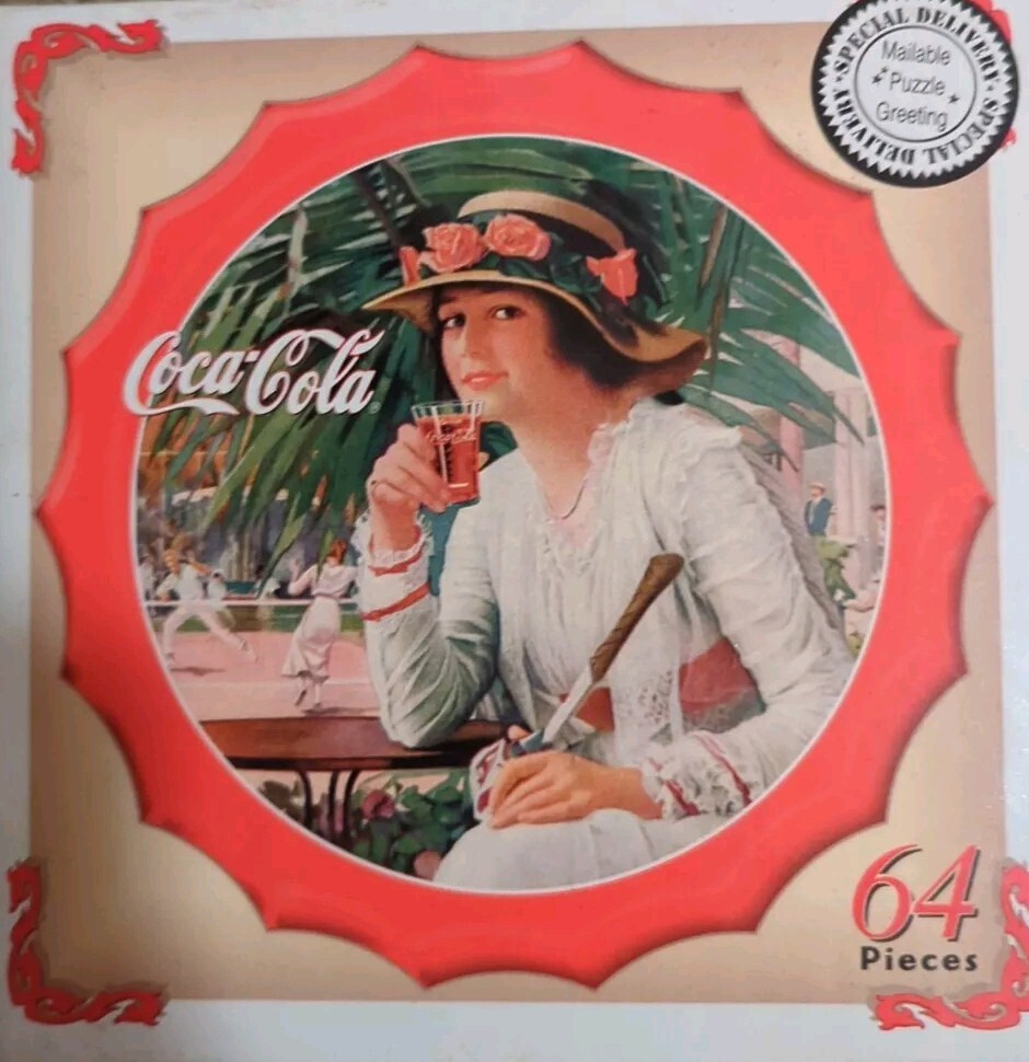Vintage 1999 Coca Cola: 64 Piece Bottle Cap Mini Jigsaw Puzzle