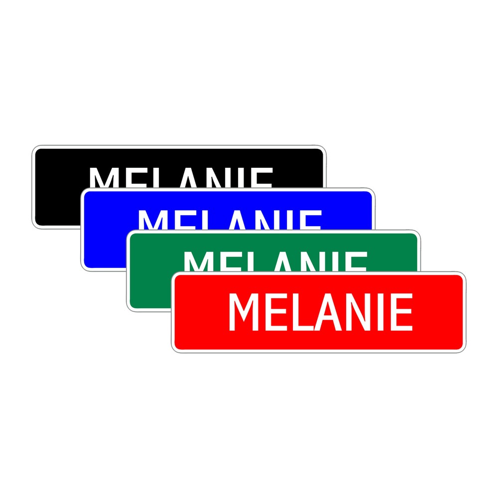 Personalized Melanie Street Sign - Custom Aluminum Metal Wall Décor for Kids' Rooms, Home, or Unique Gift Idea