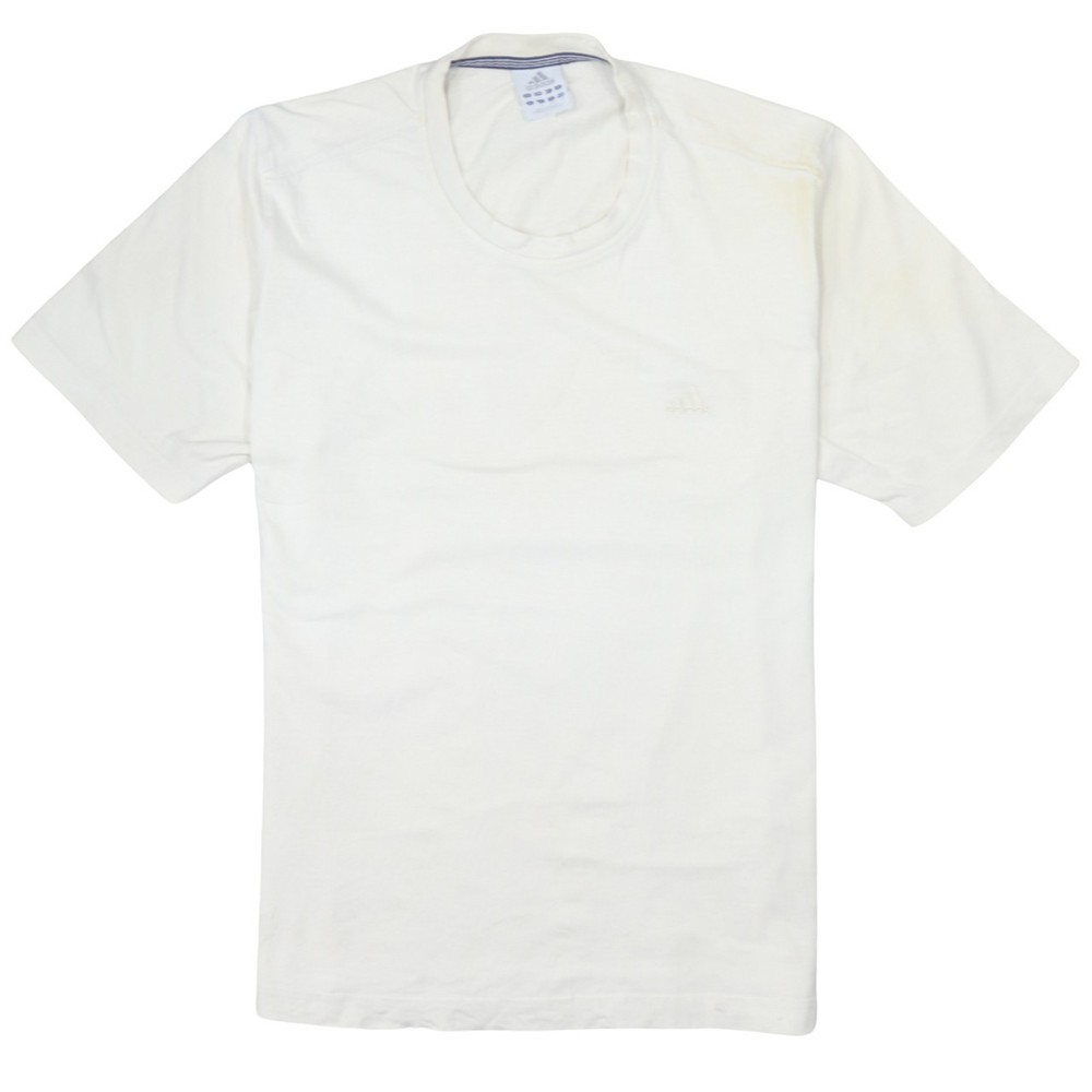 Adidas Mens T Shirt Beige Lightweight Nylon Embroidered Chest Logo Tee L