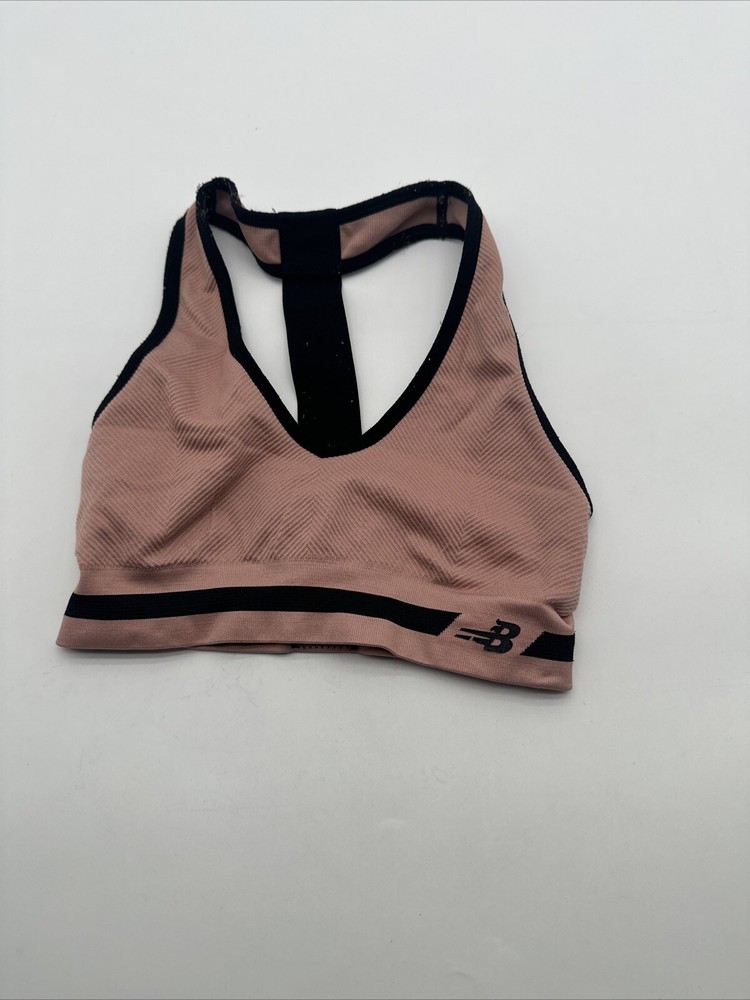 New Balance Sports Bra Women Small Pink Logo ..#20119