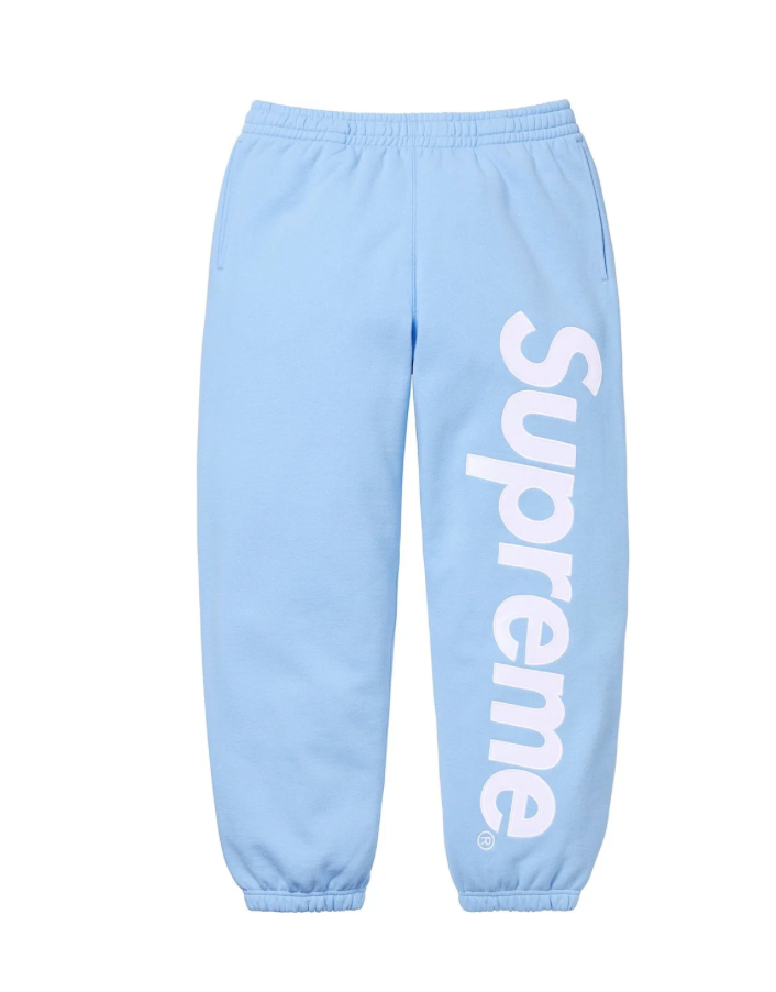 FW24 Supreme Satin Applique Sweatpants - Light Blue -  Size - Large