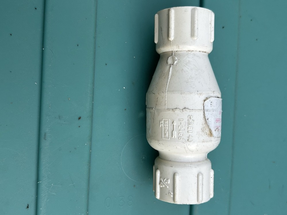 Flo Control 3/4 Inch NPT Threaded PVC Check Valve USA Made NOS