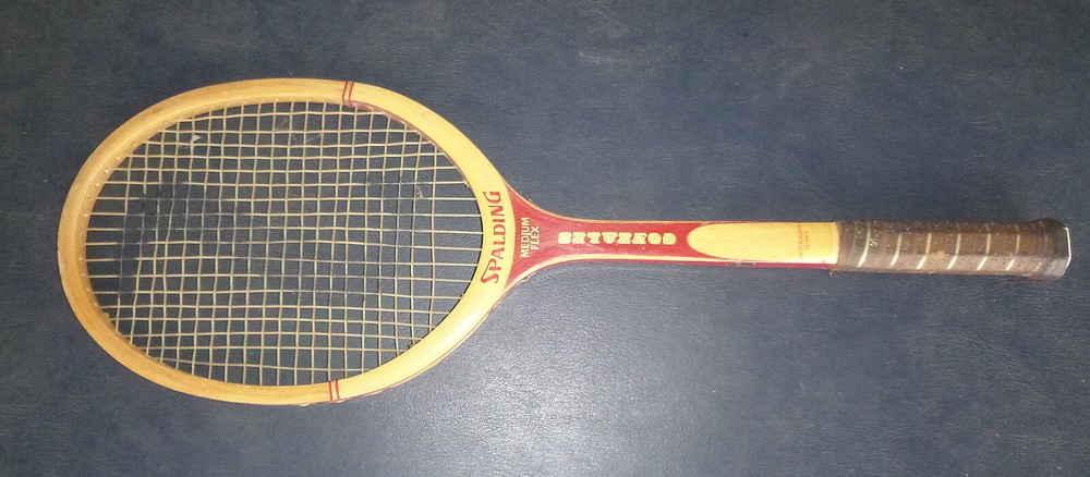 Vintage wood tennis racket racquet Spalding Medium Flex Gonzales