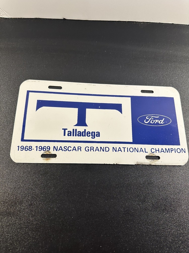 Vintage Racing License Plate Talladega 1968-1969 Nawcar Grand National Champion