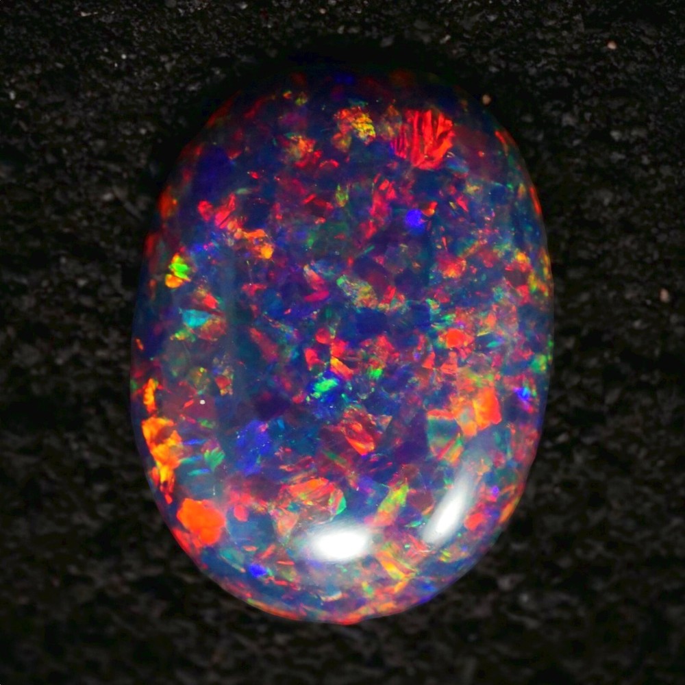 Black Silk Fire Opal Cabochon 16x12mm 4.25ct AAA Loose Gemstone