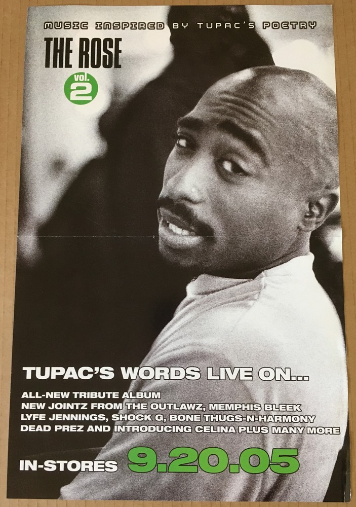 2PAC 2 Pac Rare 2005 PROMO POSTER for Rose CD 11x17 USA Never Displayed Tupac