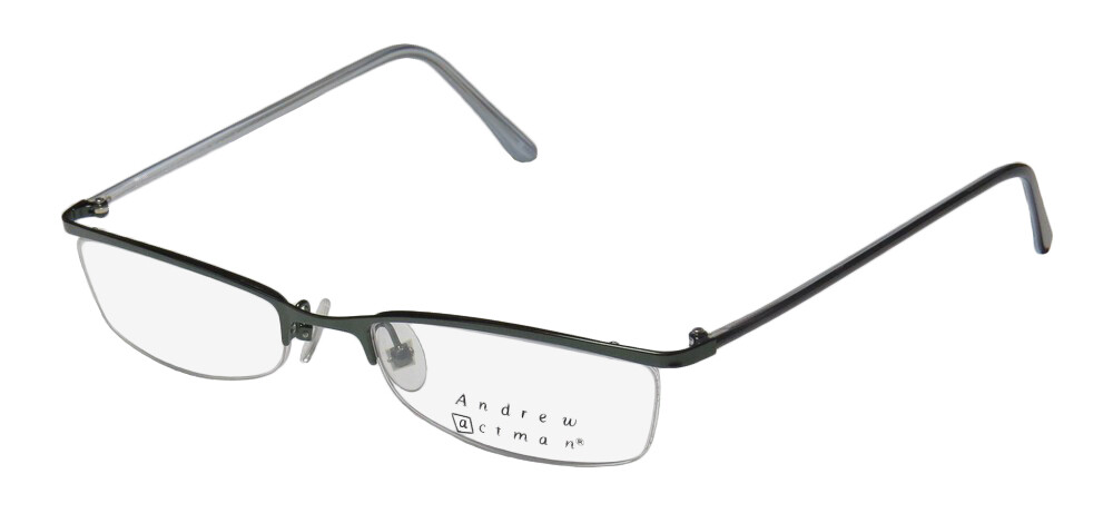 NEW ANDREW ACTMAN ESCORT EYEGLASSES GREEN UNISEX 3 HALF-RIM 52-19-140 METAL &