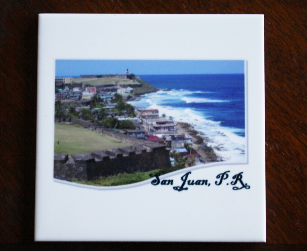 San Juan Puerto Rico Ceramic Tile Trivet Coaster Travel Souvenir 4 1/4