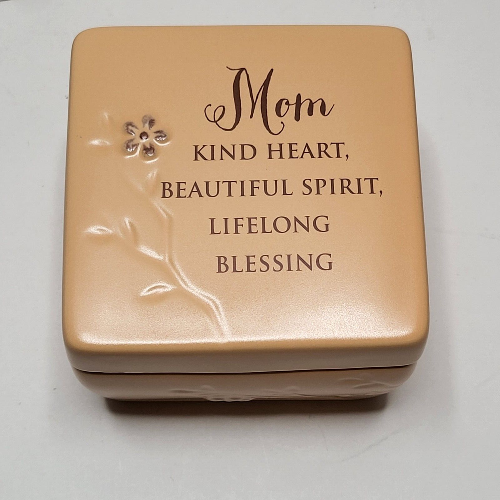 Abbey Press Ceramic Trinket Box Mom Kind Heart Beautiful Spirit Blessing 4x4x3-image