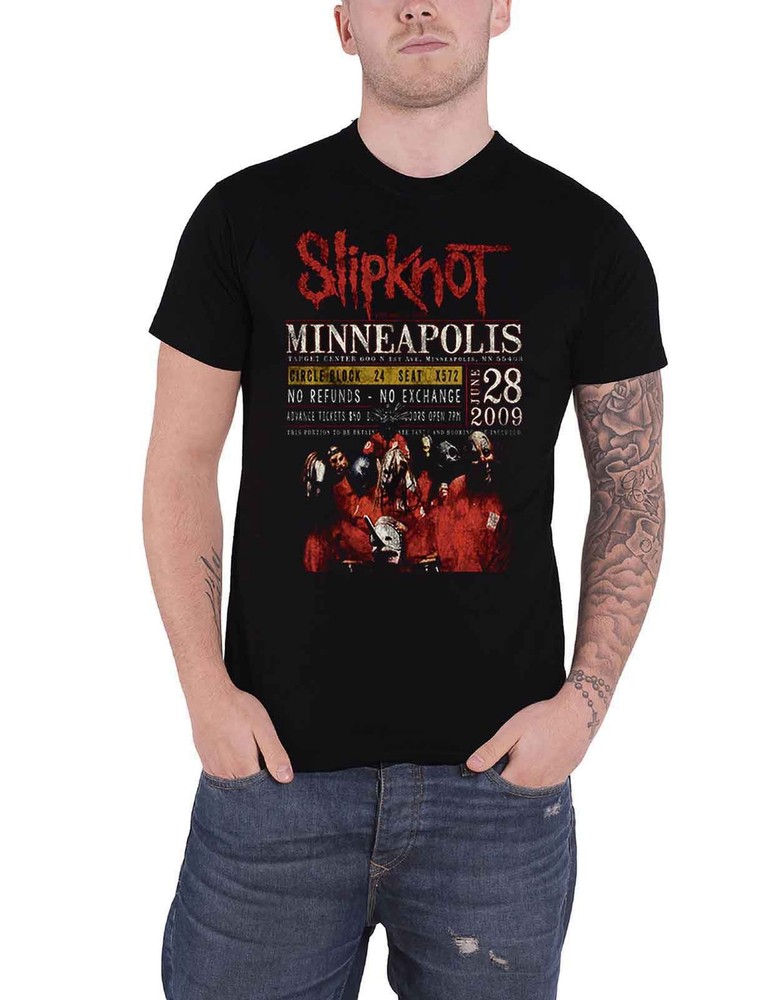 Slipknot 2009 Minneapolis Official Eco Black Mens T-Shirt New