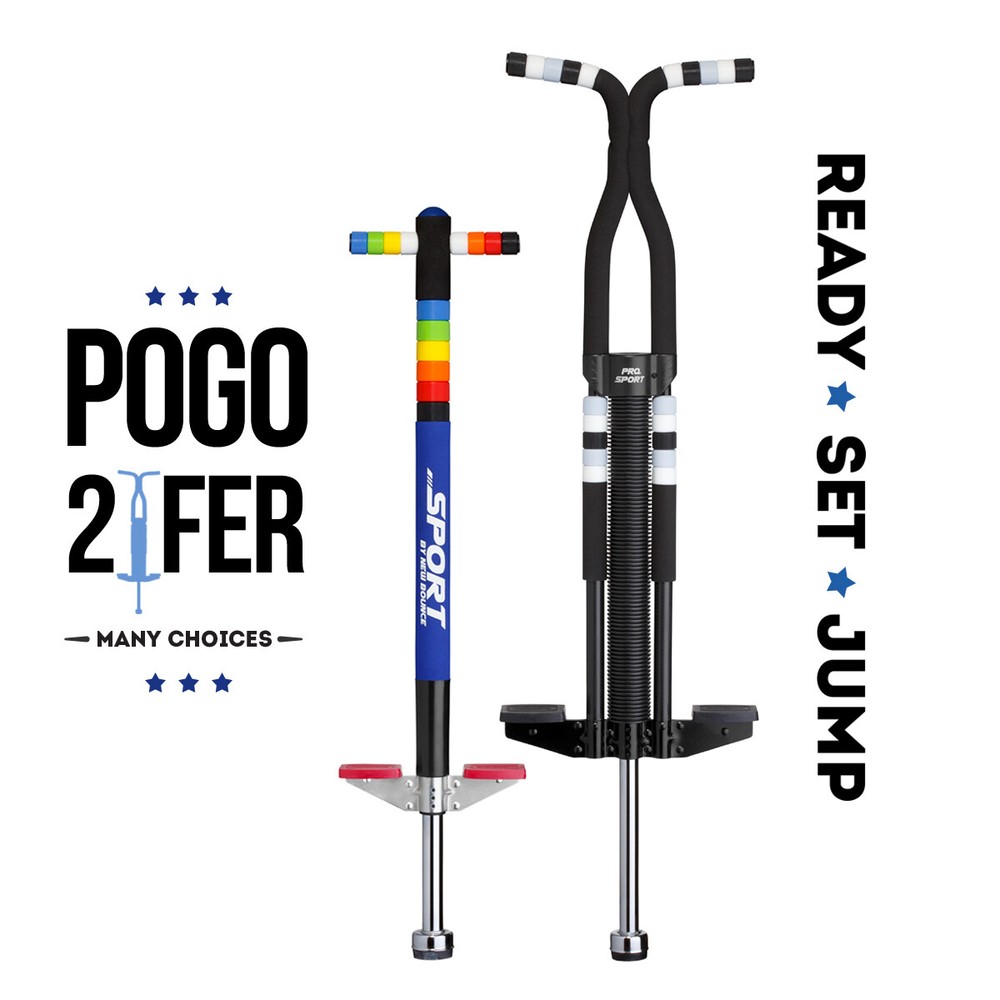 New Bounce 2 Pack Combo Easy Grip Silicon Ring Sport Pogo Stick and Pro Sport