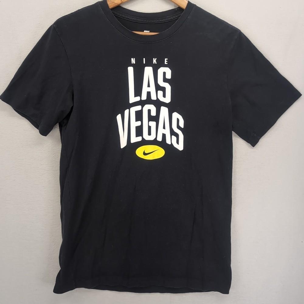 Nike Mens Las Vegas T-Shirt Black Size S Graphic Tee Swoosh Logo Crew Neck Casua
