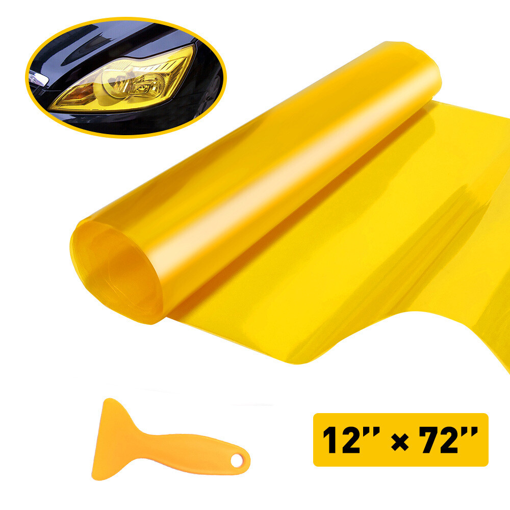 Glossy Golden Yellow Smoke Headlight Taillight Fog Light Tint Vinyl Film 1pc