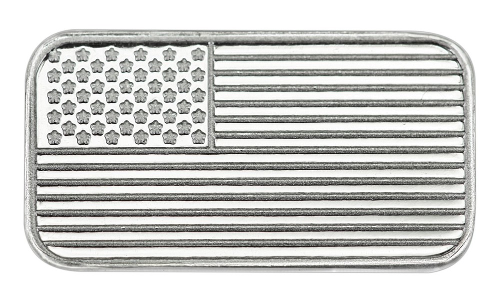 Lot of 100x 1g .999 Fine Silver American Flag Bars (Ag)