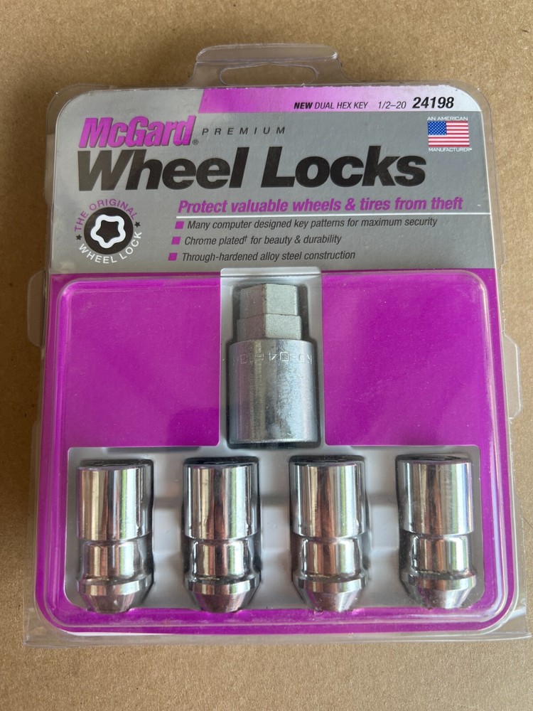 McGard 24198 Chrome Cone Seat Wheel Locks 1/2