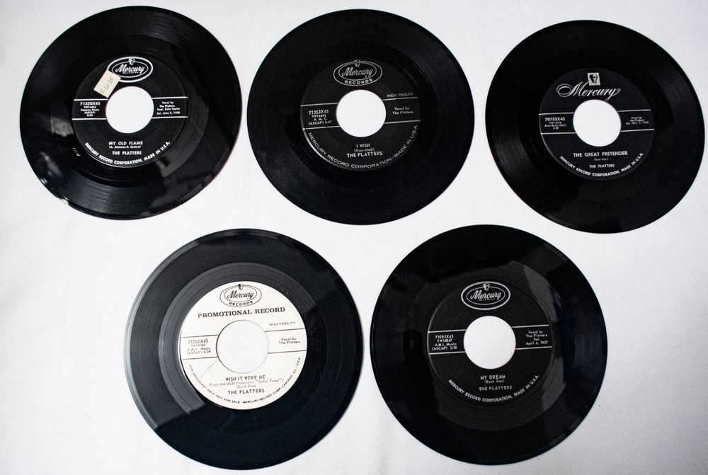 The Platters Lot of 5 -45s My Old Flame I Wish Great Pretender Wish I Were Me