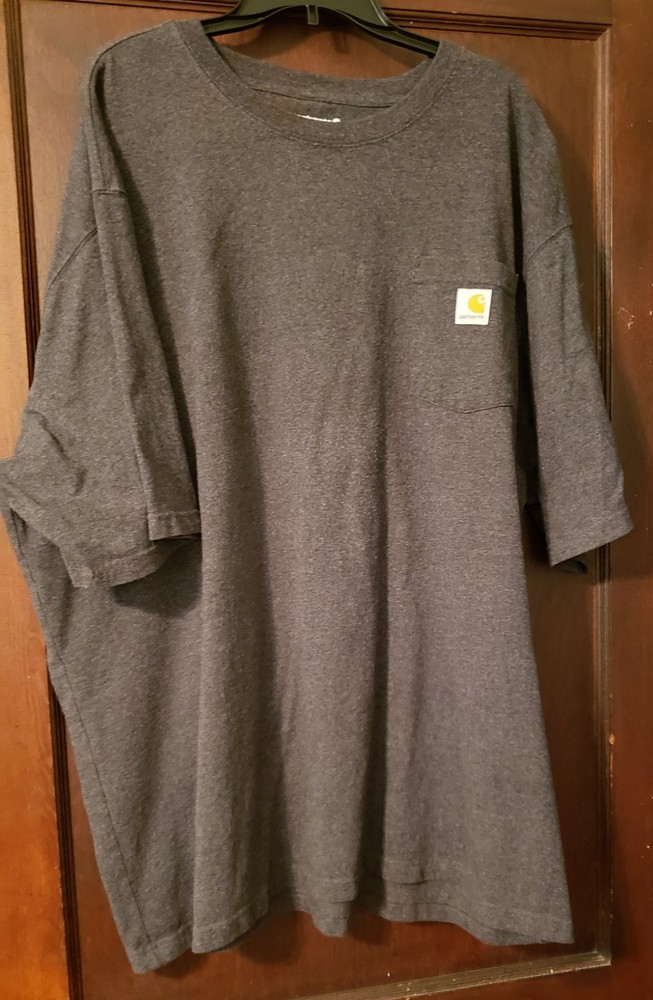 Carhartt Mens Charcoal Gray Workwear Short Sleeve Tee Size 3XL 34 Length 60 Chest