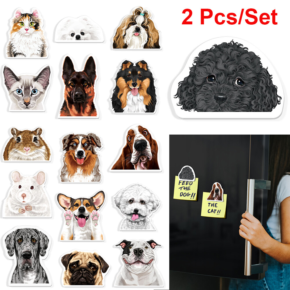 2 Pcs Set Animal Refrigerator Magnets Fridge Holder Sticker Notes Message