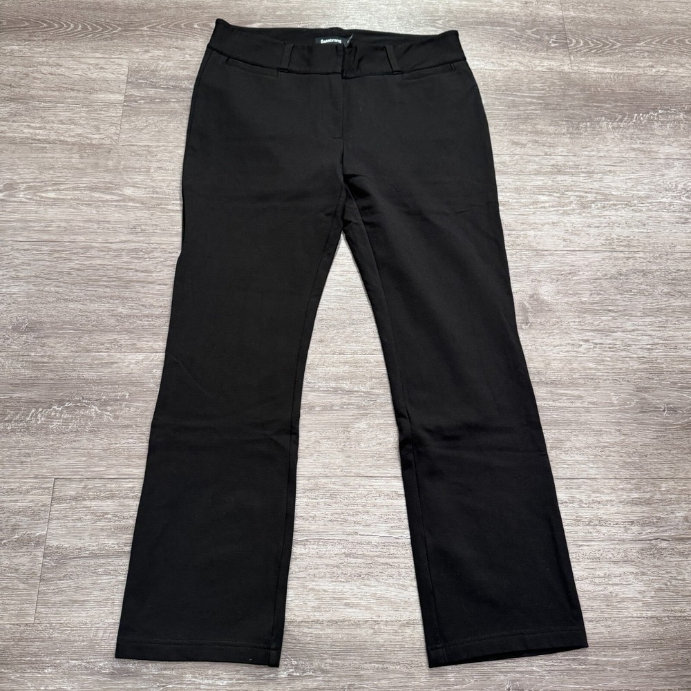 Betabrand Pants Womens 12 Black Straight Dress Yoga Stretch Rayon Nylon Preppy