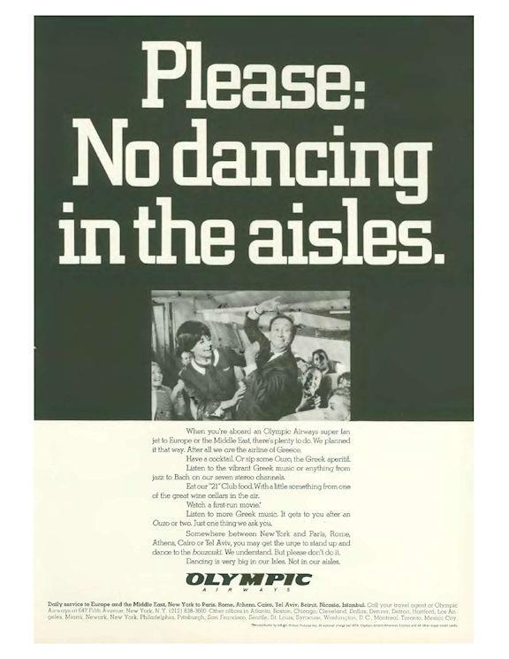 1967 Olympic Airlines PRINT AD 21 CLub Food-image