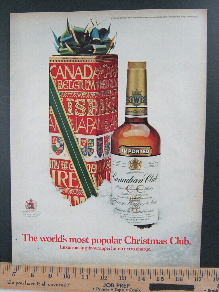 1970 Canadian Club Whisky Vintage Print Ad Worlds Most Popular Christmas Gift-image