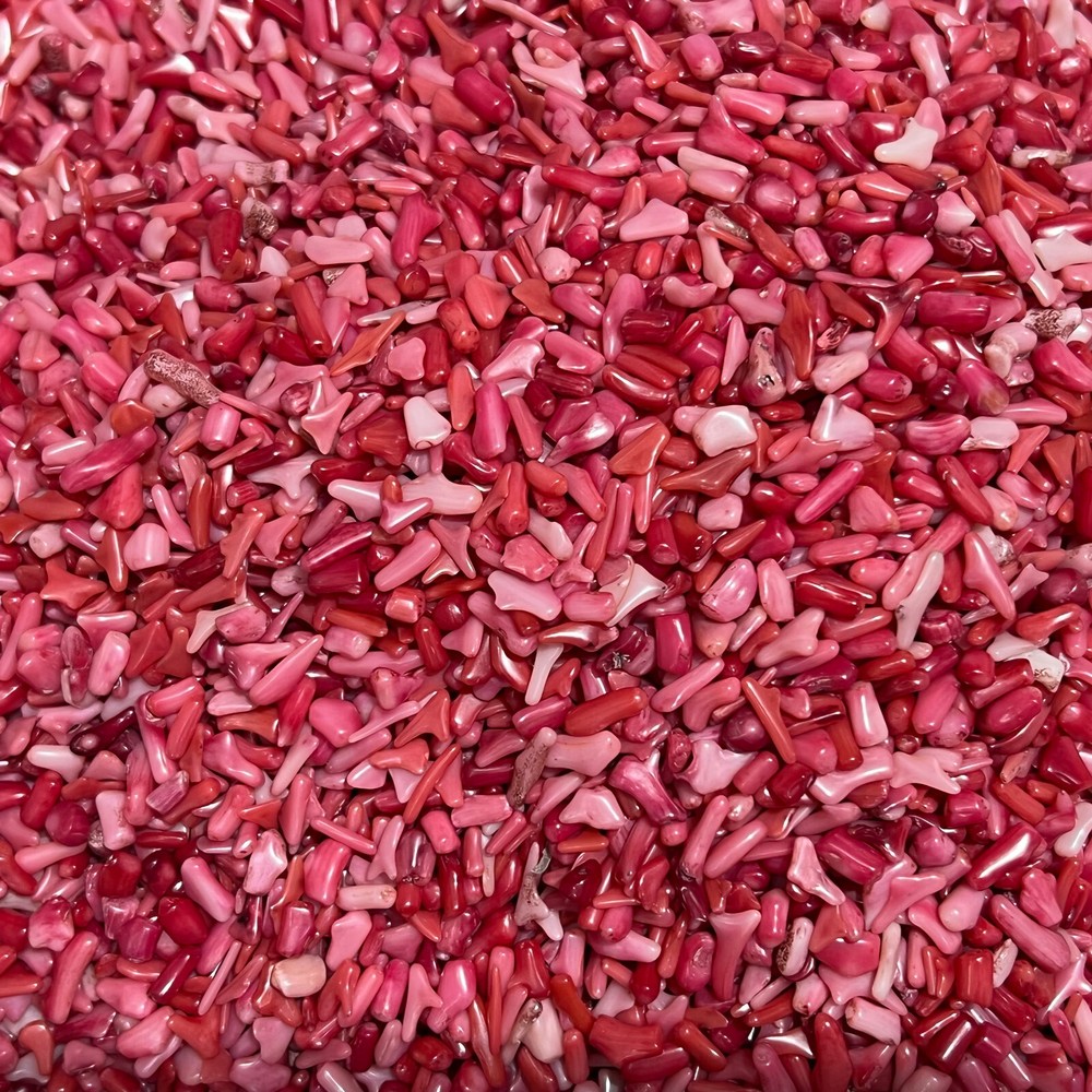 100g Bulk Polished Pink Coral Tumbled Stones for Crystal Healing