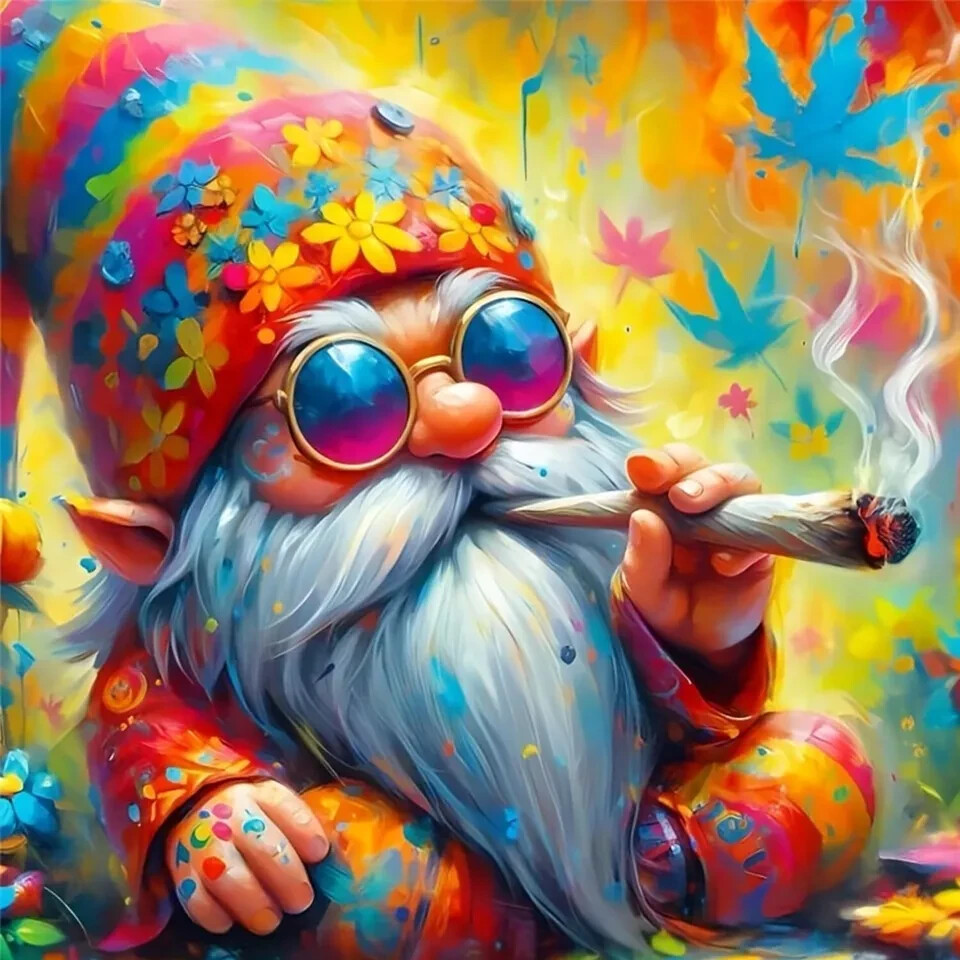 5D Diamond Painting Kit for Beginners - DIY Round Drill Gnome Art Craft