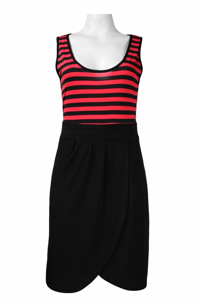 AA Studio U-Neck Tulip Hem Dress Sizes 14-16 in Black or Red NWT $39-image