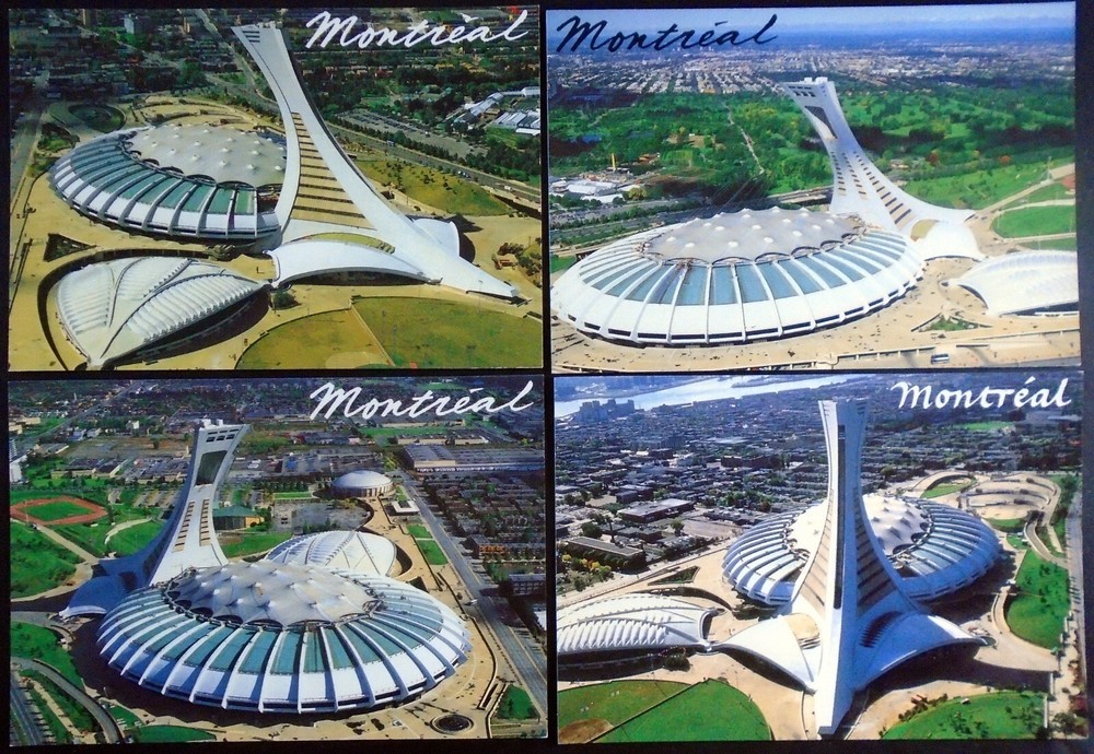 4-Card Postcard Lot of Olympic Stadium, Olympic Park, Montreal, Quebec, Canada