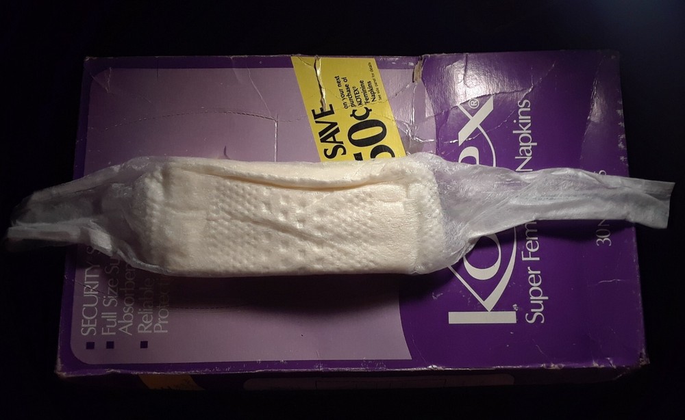 1970's Kotex Super Belted Tabbed Sanitary Napkin! Rare Vintage Feminine Hygiene!
