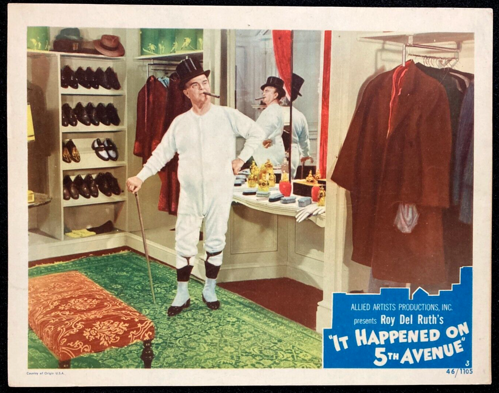 IT HAPPENED ON 5th AVENUE Orig Movie Lobby Card Poster Victor Moore New York NYC