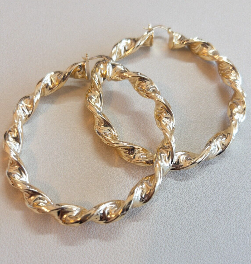 14K Gold-Filled Twist Braided Round Hoops Earring