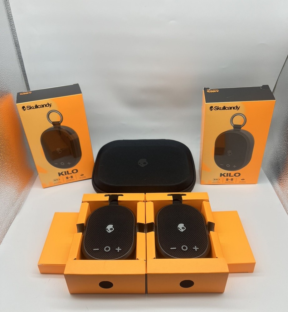Skullcandy Kilo Wireless Bluetooth Speaker Pair with Travel Case - NOB