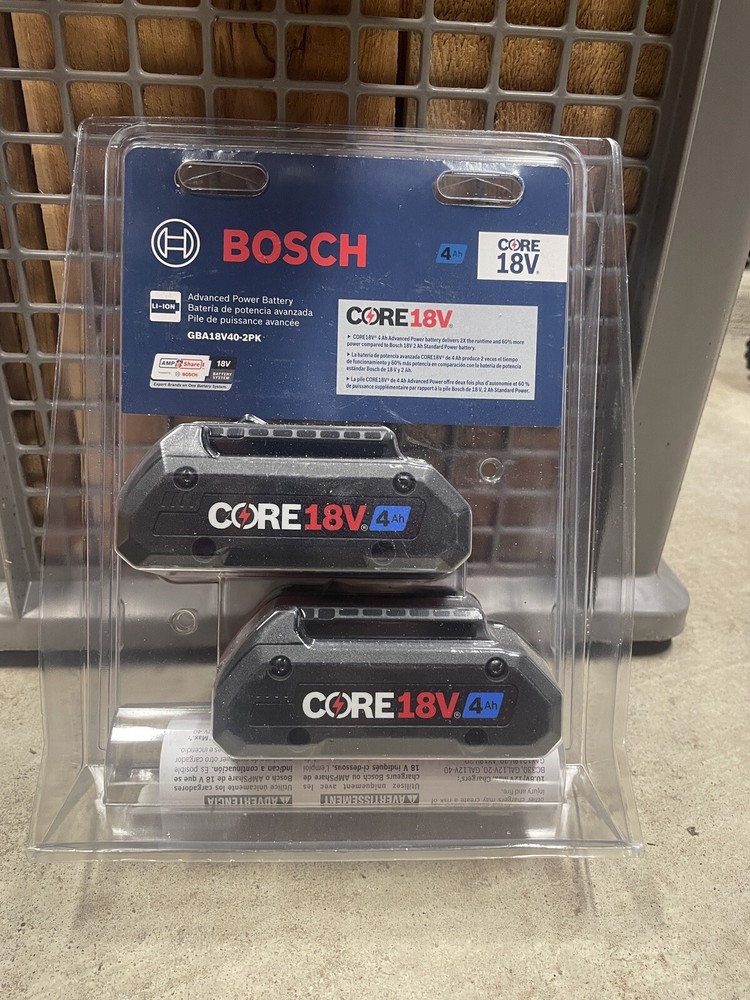 2 Pack _ Bosch 4.0ah Core 18V Batteries for Power Tools GBA18V40-2PK _ Brand New