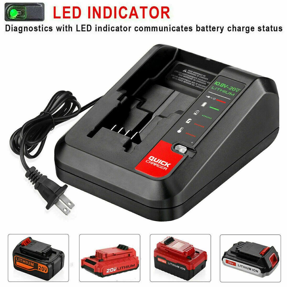 20V MAX Fast charger for Porter Cable and Black&Decker 20 Volt Lithium Battery