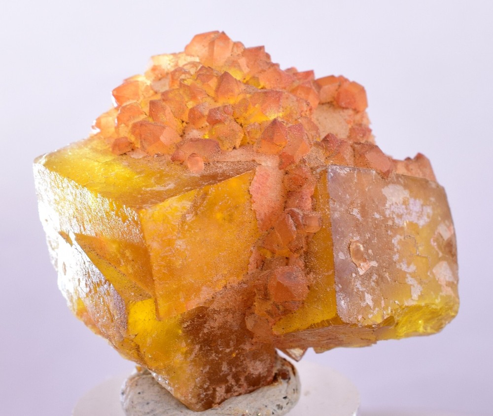 3.8cm Shiny Yellow Fluorite Crystal Mineral Specimen from Ahouli Morocco KB49